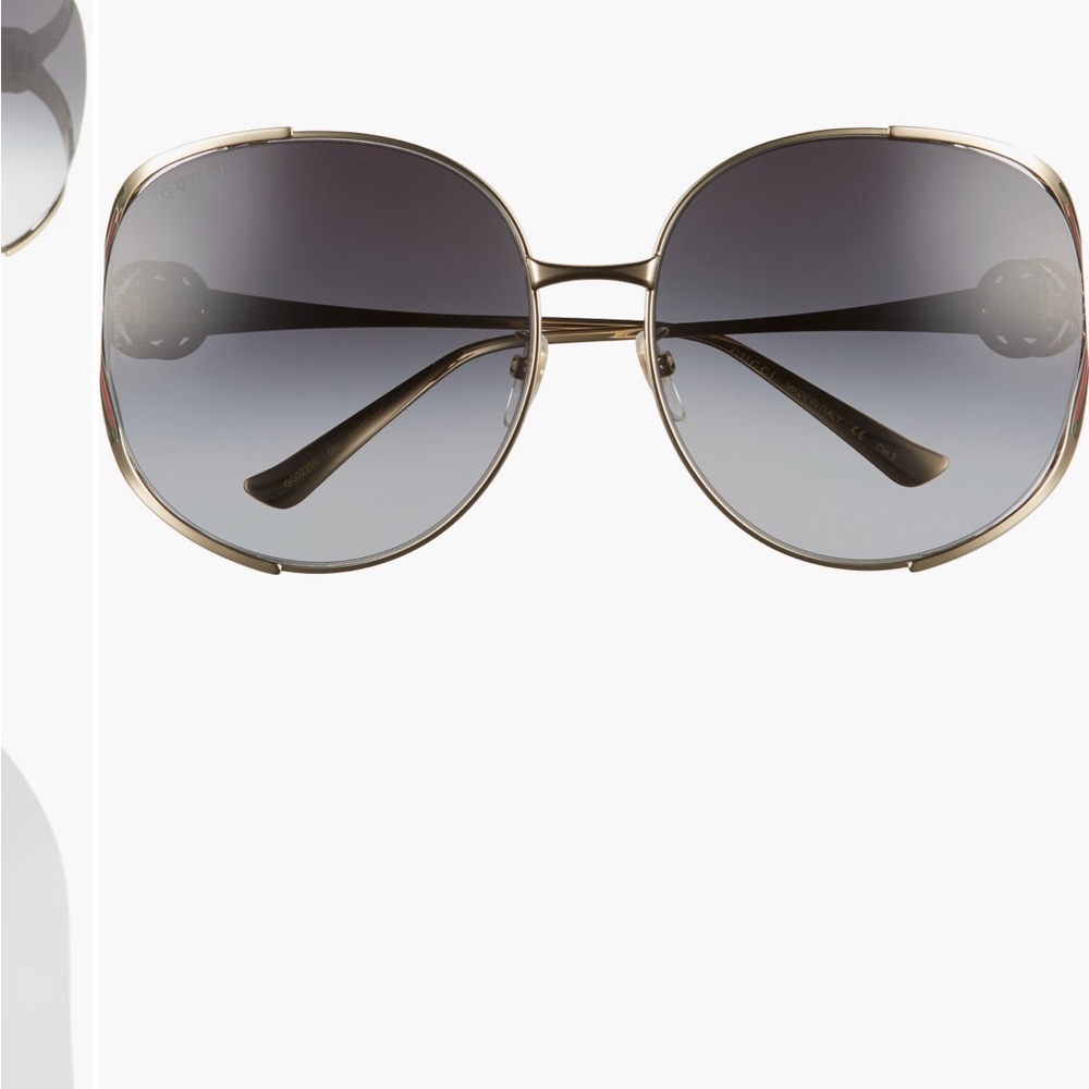 Gucci 63mm Gradient Oversize OpenTemple Round Sunglasses - Picture 3 of 7